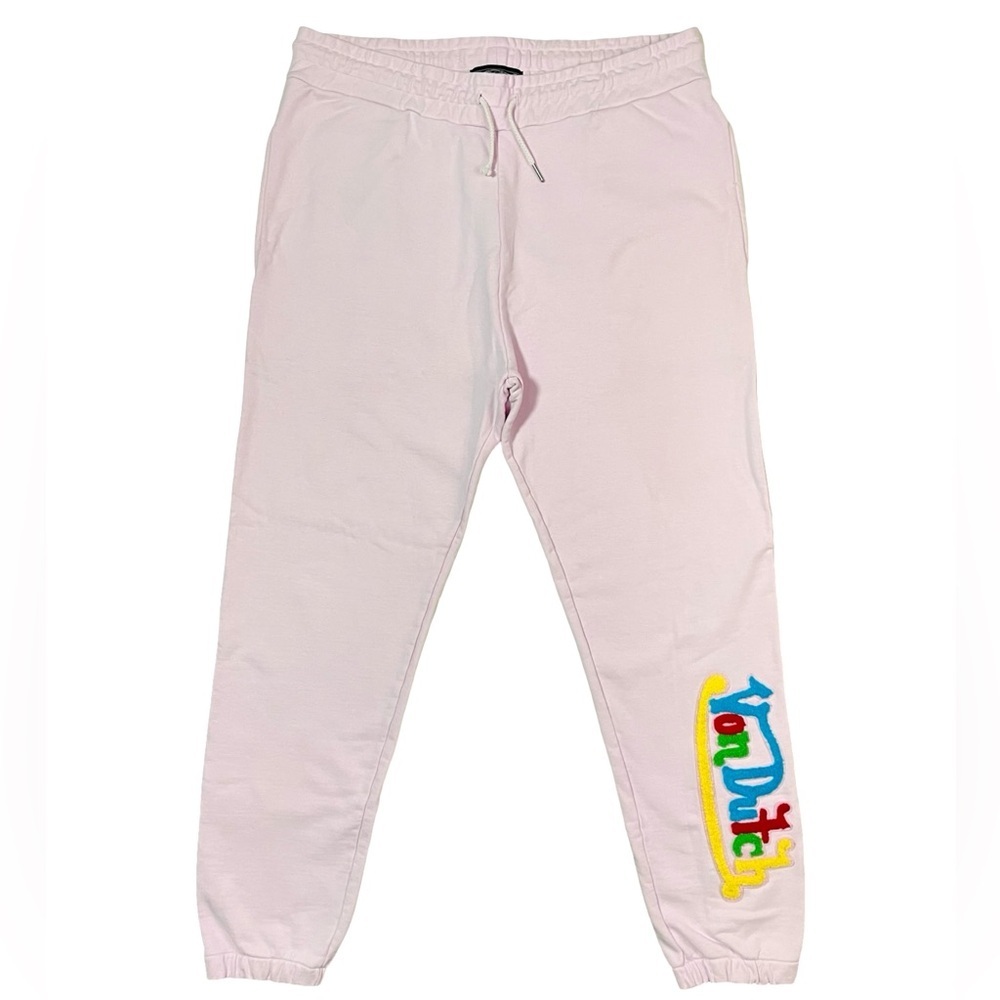 Vintage Von Dutch Y2K 2000s Patch Logo Rare Baby Pink Jogger Sweatpants XL